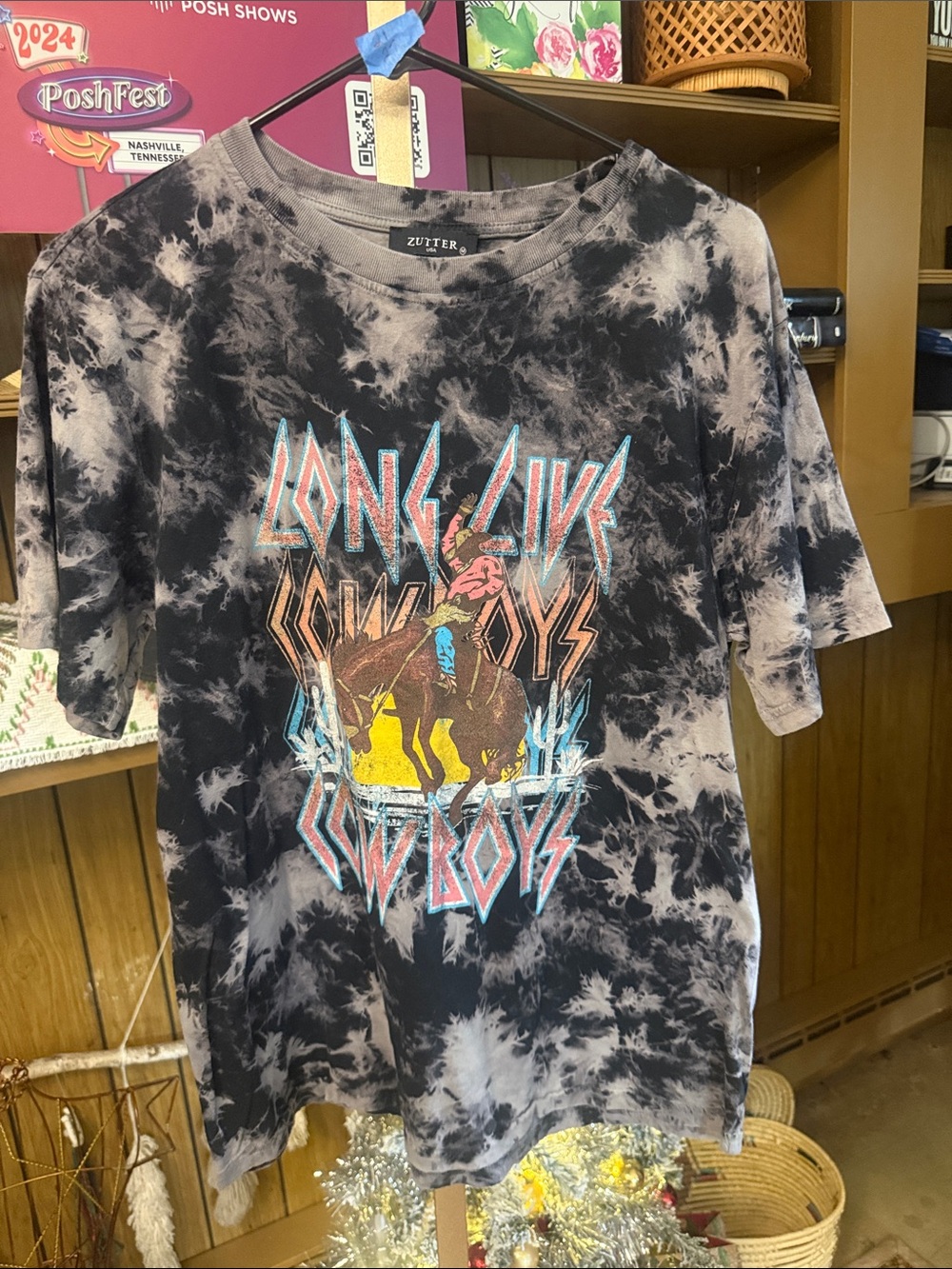 Long Live Cowboys' Tye Dye Graphic Tee